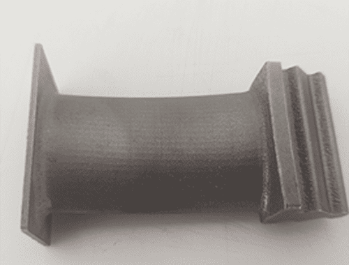 Álabe de turbina metálico DED impreso en 3D