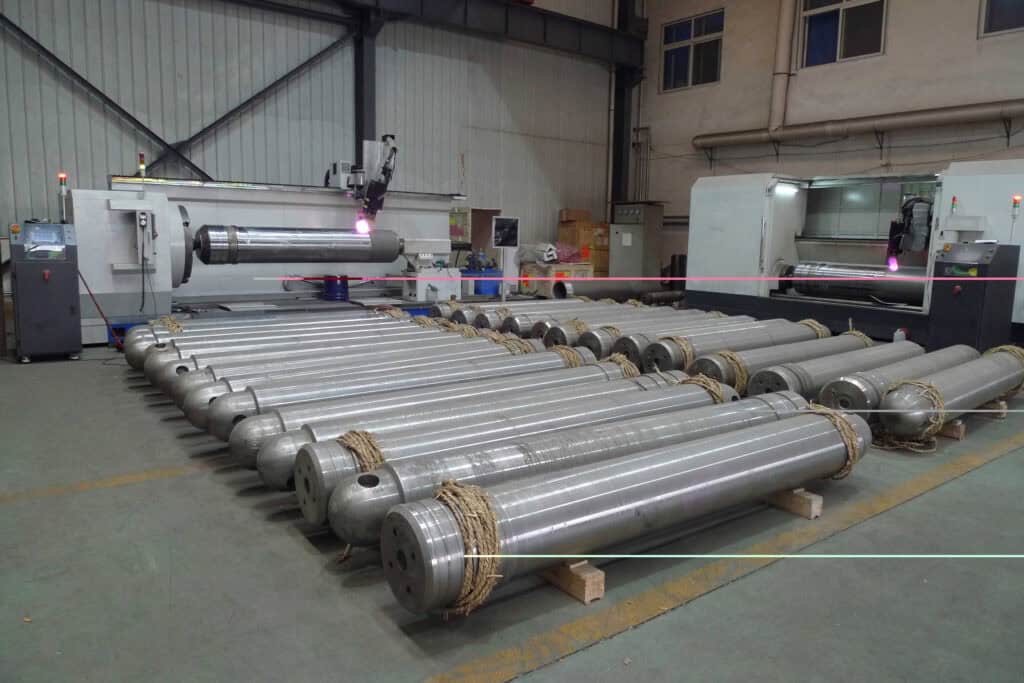 Laser cladding hydraulic support column