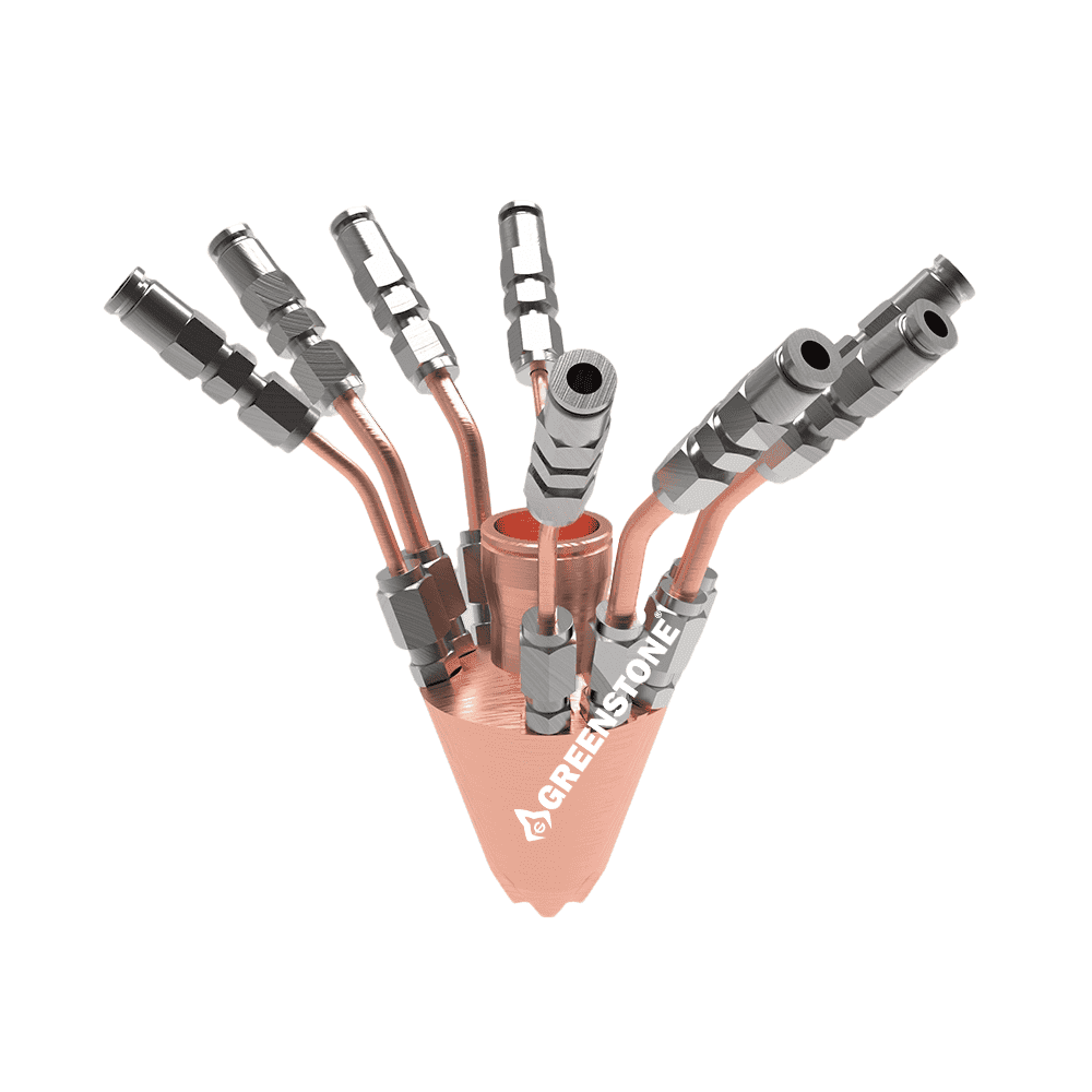 Duză de placare cu laser de alimentare cu pulbere cu 4 puncte coaxiale de mare putere (punct mare, distanță lungă, vârf modular)