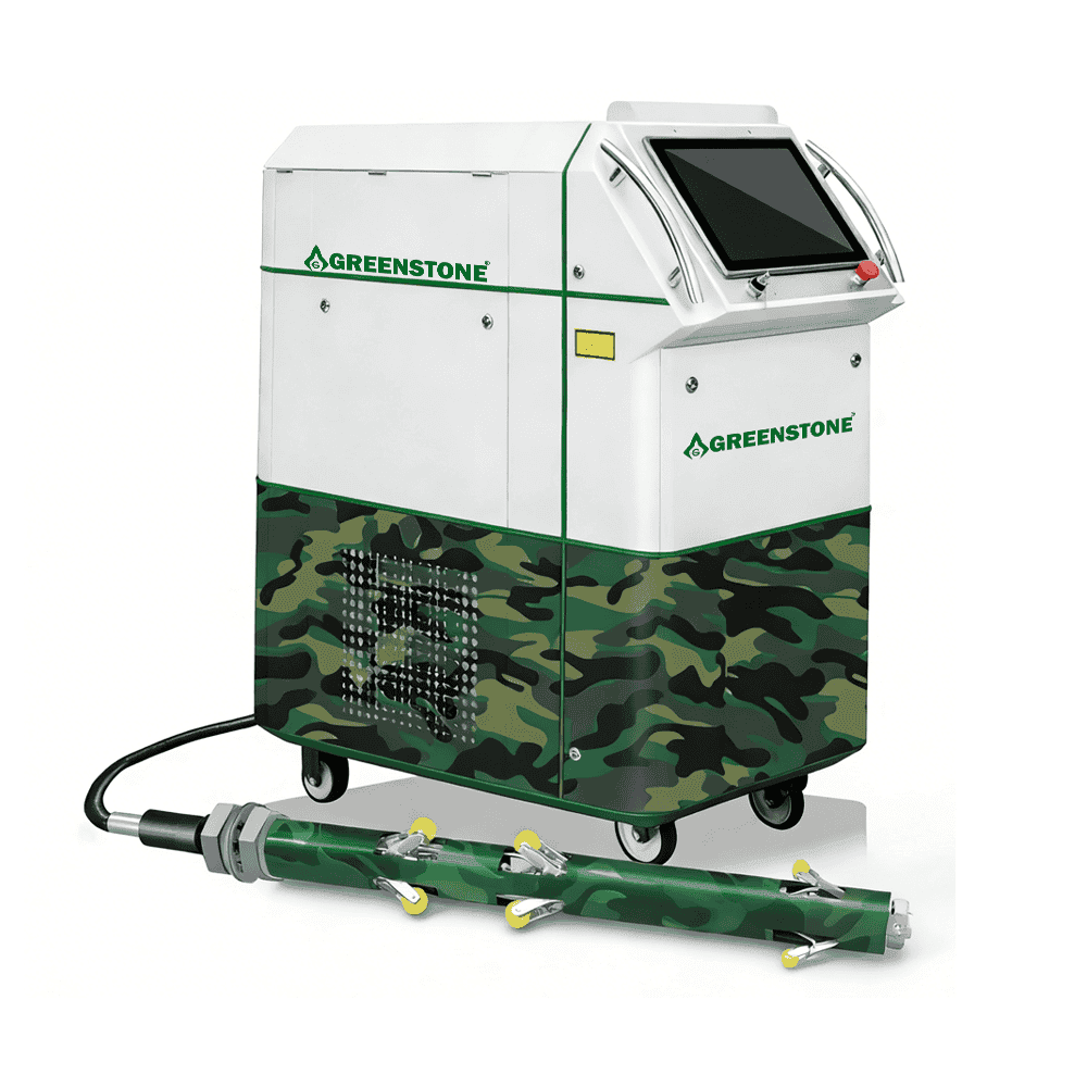 500W–1000W Pedestal Nanosecond Pulsed Fiber Laser Cleaning System (with Pipe Inner Wall Cleaning Robot Module)