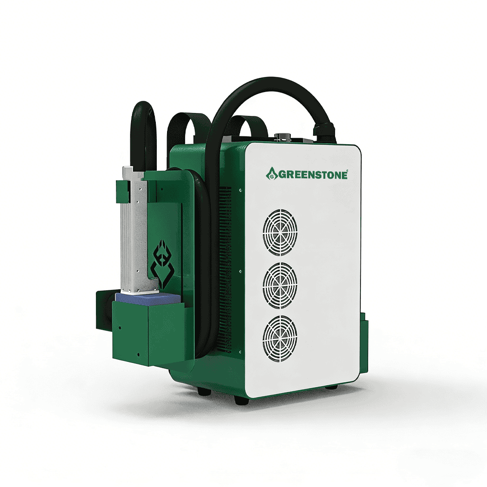 Machine de nettoyage laser à fibre pulsée avec sac à dos (nettoyeur laser portable alimenté par batterie)