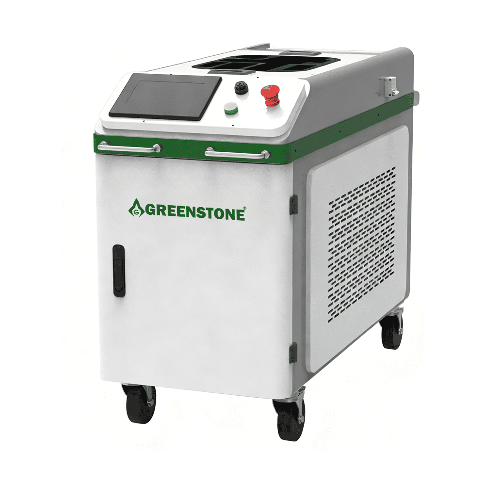 Système de nettoyage par laser pulsé multimode dans une armoire refroidie à l'eau et personnalisée par Greenstone-Tech