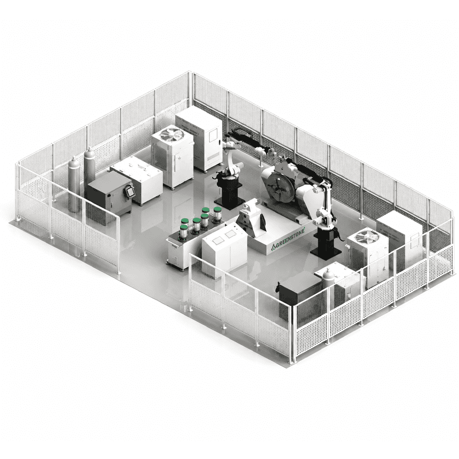 GREENSTONE Dual-Robot Laser Cladding Remanufacturing System with Large Linear Rail