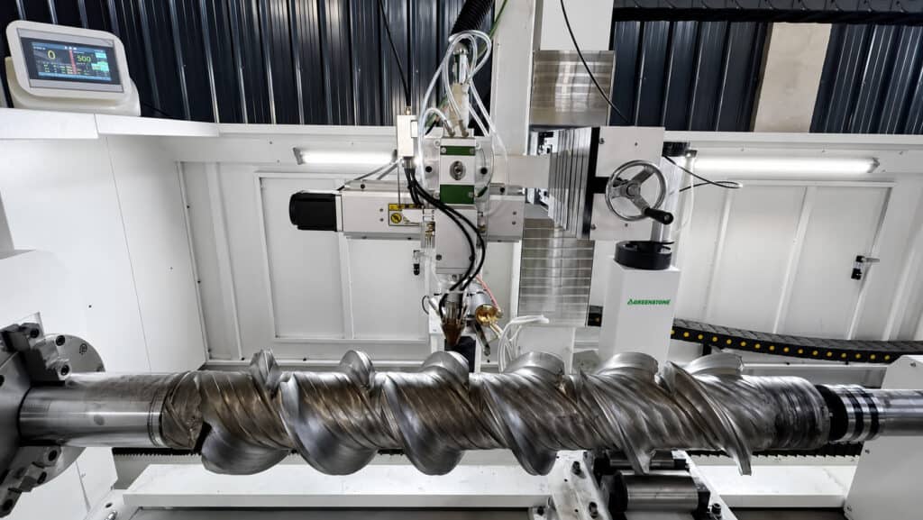 Greenstone EHLA system in Laser Cladding For Tire Extruder Screw
